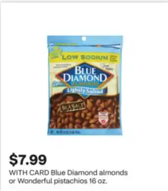 CVS Blue Diamond almonds or Wonderful pistachios 16 oz offer