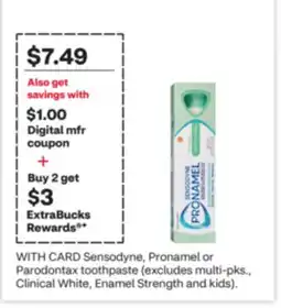 CVS Sensodyne, Pronamel or Parodontax toothpaste offer