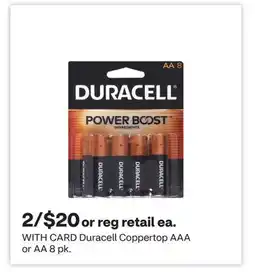 CVS Duracell Coppertop AAA or AA 8 pk offer