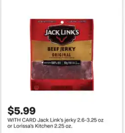 CVS Jack Link's jerky 2.6-3.25 oz or Lorissa's Kitchen 2.25 oz offer
