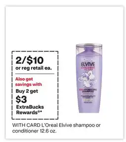 CVS Elvive shampoo or conditioner 12.6 oz offer