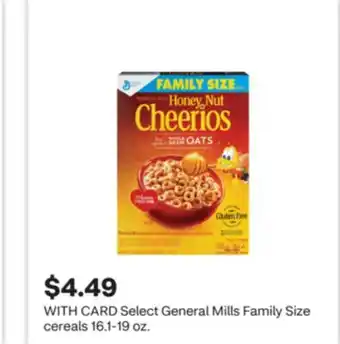 CVS Select General Mills Family Size cereals 16.1-19 oz offer