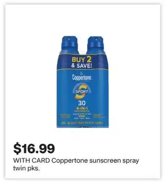 CVS Coppertone sunscreen spray twin pks offer