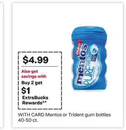 CVS Mentos or Trident gum bottles 40-50 ct offer
