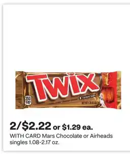 CVS Mars Chocolate or Airheads singles 1.08-2.17 oz offer