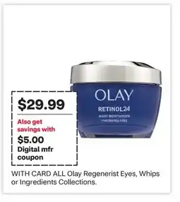 CVS ALL Olay Regenerist Eyes, Whips or Ingredients Collections offer