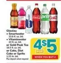 Safeway Glacéau Smartwater, Vitaminwater, Gold Peak Tea, Coke, Diet Coke, Sprite offer
