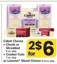 Safeway Cabot Cheese or Lucerne Sliced Cheese offer