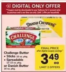 Safeway Challenge Butter offer