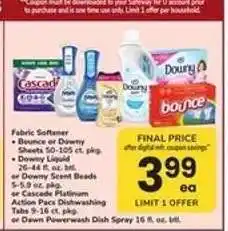 Safeway Fabric Softener or Dishwashing Products offer