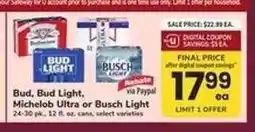 Safeway Bud, Bud Light, Michelob Ultra or Busch Light offer