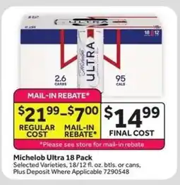 Stop&Shop Michelob Ultra 18 Pack offer
