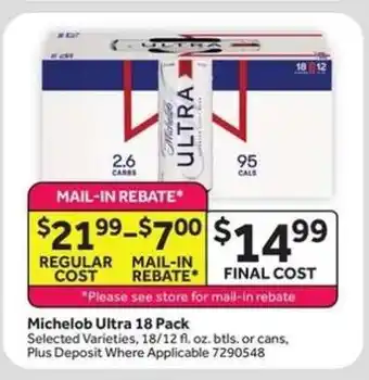 Stop&Shop Michelob Ultra 18 Pack offer