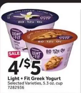 Stop&Shop Light + Fit Greek Yogurt offer