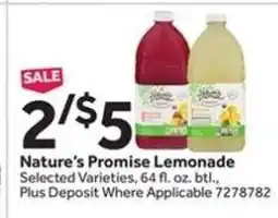 Stop&Shop Nature's Promise Lemonade offer
