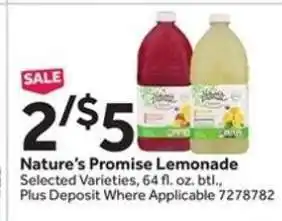 Stop&Shop Nature's Promise Lemonade offer
