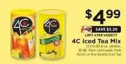 ShopRite 4C Iced Tea Mix offer