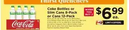 ShopRite Coke Bottles or Slim Cans 8-Pack or Cans 12-Pack offer