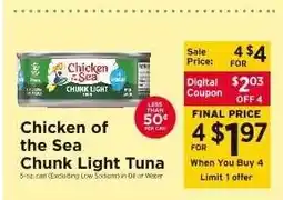 ShopRite Chicken Of The Sea Chunk Light Tuna offer