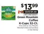 ShopRite Green Mountain Coffee K-Cups 32-Ct offer