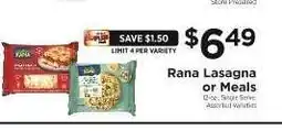 ShopRite Rana Lasagna or Meals offer