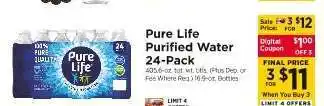 ShopRite Pure Life Purified Water 24-Pack offer