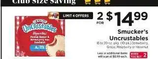 ShopRite Smucker's Uncrustables offer