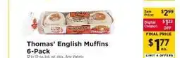 ShopRite Thomas' English Muffins 6-Pack offer