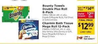 ShopRite Charmin Bath Tissue Mega Roll 12-Pack offer