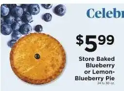 ShopRite Store Baked Blueberry or Lemon-Blueberry Pie offer