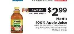 ShopRite Mott's 100% Apple Juice offer