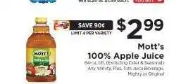 ShopRite Mott's 100% Apple Juice offer