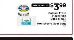 ShopRite Galbani Fresh Mozzarella Cups or Ball / Montchevre Goat Logs offer