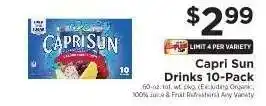 ShopRite Capri Sun Drinks 10-Pack offer