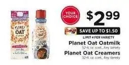 ShopRite Planet Oat Oatmilk / Planet Oat Creamers offer