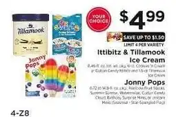 ShopRite Ittibitz & Tillamook Ice Cream, Jonny Pops offer
