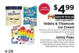 ShopRite Ittibitz & Tillamook Ice Cream, Jonny Pops offer