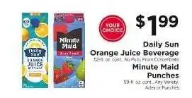 ShopRite Daily Sun Orange Juice Beverage / Minute Maid Punches offer