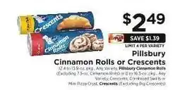 ShopRite Pillsbury Cinnamon Rolls or Crescents offer