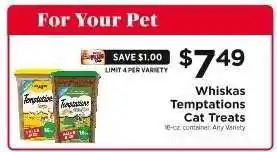 ShopRite Whiskas Temptations Cat Treats offer