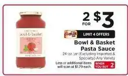 ShopRite Bowl & Basket Pasta Sauce offer
