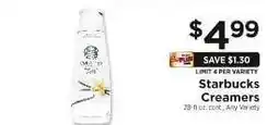 ShopRite Starbucks Creamers offer