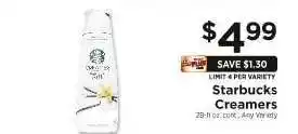 ShopRite Starbucks Creamers offer