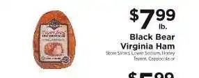 ShopRite Black Bear Virginia Ham offer