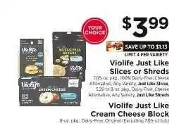 ShopRite Violife Just Like Slices or Shreds offer