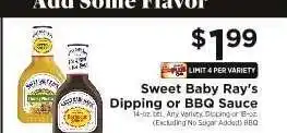 ShopRite Sweet Baby Ray’s Dipping or BBQ Sauce offer