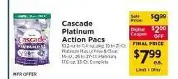 ShopRite Cascade Platinum Action Pacs offer