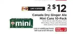 ShopRite Canada Dry Ginger Ale Mini Cans 10-Pack offer