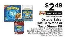 ShopRite Ortega Salsa, Tortilla Wraps or Taco Dinner Kit offer