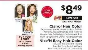 ShopRite Clairol Hair Color / Nice'N Easy Hair Color offer